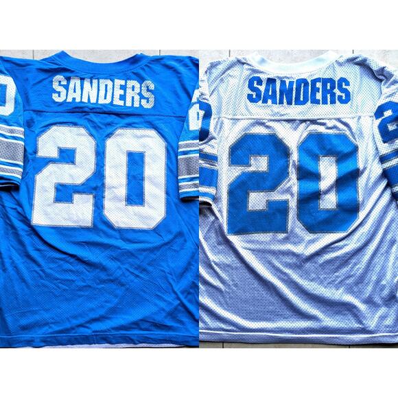 Barry SANDERS 90s Detroit Lions STARTER Reversible jersey XL blue white NFL vtg - Picture 1 of 16